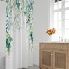 QOQIBU Sage Green Eucalyptus Shower Curtain for Bathroom with 12