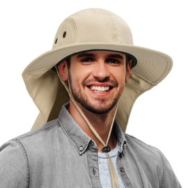 Tirrinia Wide Brim Hat with Neck Flap - Outdoor Sun Protection Fishing Cap, Perfect for Hiking, Hunting, Boating, and Outdoor Adventure