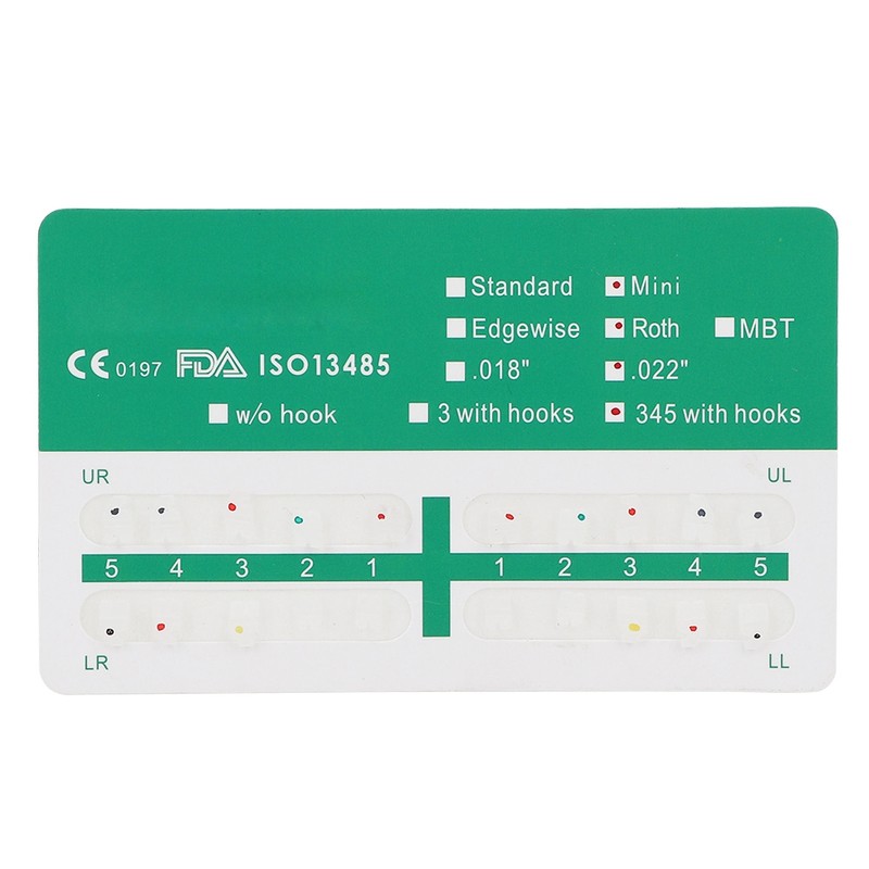 20pcs Dental Orthodontics Brackets Ceramic Roth 0.22 3-4-5 Hooks Teeth