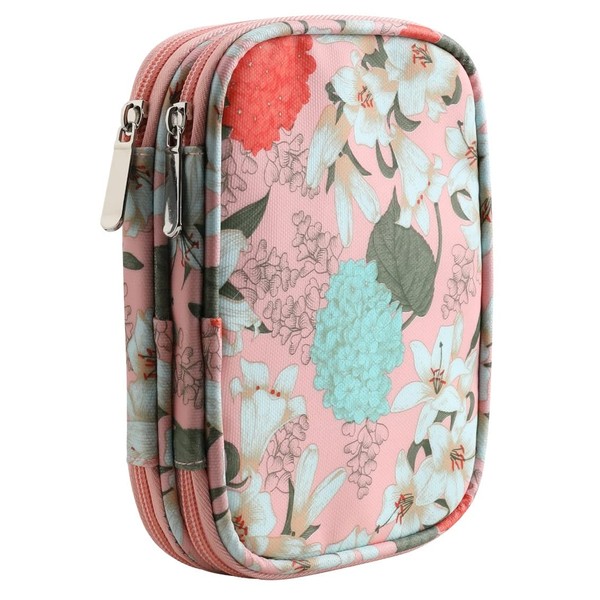 JOZEA Crochet Hooks Case,Empty Zipper Storage Organizer Bag with Web