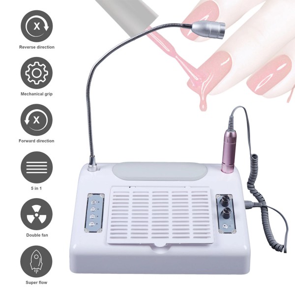 GDRASUYA10 Manicure Machine 5in1 UV LED Nail Lamp Dryer Vacuum