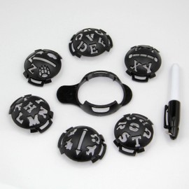 RHINORO Golf Ball Marker Alphabet Stencil MonoGrammer Capital Letter Template Drawing Line with Black Pen