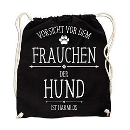 Spaß Kostet Rucksack Vorsicht vor dem Frauchen Der Hund ist harmlos, black