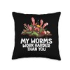Worm Composting Bin Vermicomposting Composter Worm Farming Throw Pillow
