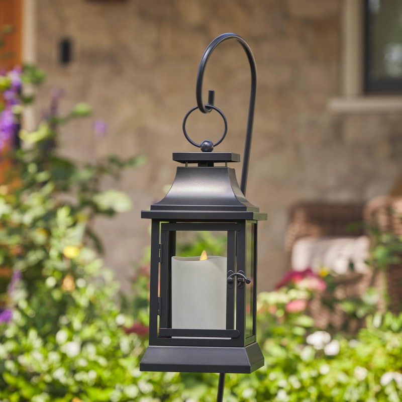 Luminara Heritage Lantern & Shepherd's Hook Hanger - Metal &