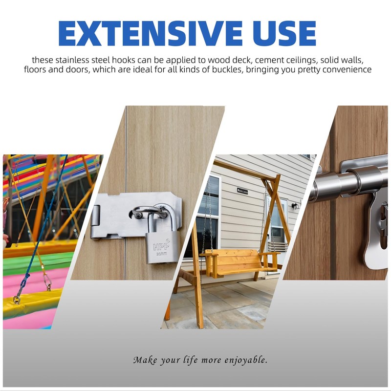 GLARKS 36pcs M8 Stainless Steel Pad Eye Plate Hook Kit,