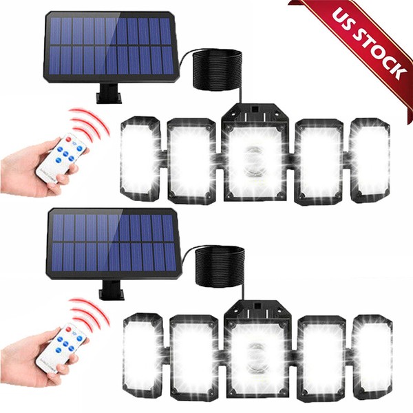 Umexus 2 Pack Solar Lights Outdoor, High Brightness 300LED Motion