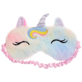 Outanaya Cute Cartoon Unicorn Plush Eye Mask for Comfortable Elastic Band Eye Shade Cover for Travel School Nap Outdoor Use Blocks Light