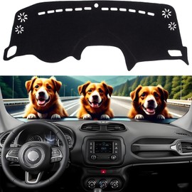 Dashboard Cover Mat for Jeep Renegade 2015 2016 2017 2018 2019 2020 2021 Accessories Dash Cover Dash Mat Sunshade Glare UV Rays Protector
