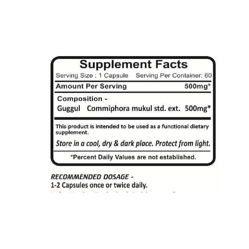 Planet Ayurveda Guggul, 500mg Veg Capsules - 2 Bottles