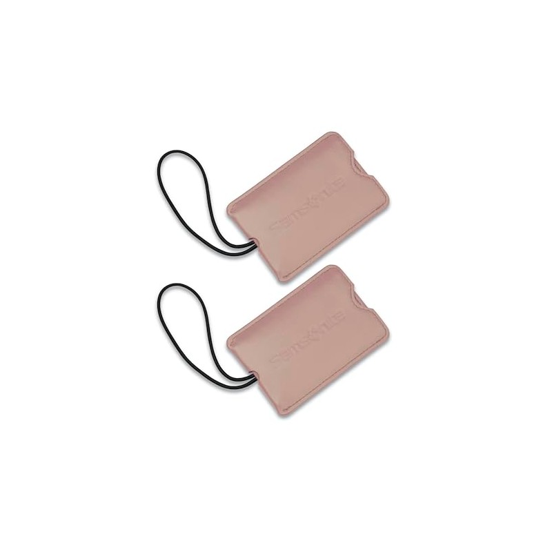 Samsonite Vinyl Rectagular ID Tags, Dusty Rose, Pack of 2