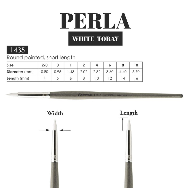 Escoda Perla Series 1435 Artist's Watercolour Brush with Short Handle,