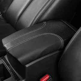 INTGET Car Center Console Armrest Cover for Nissan Rogue 2014-2020 Nissan Rogue Sport Accessories 2017-2021 2022 Leather Elbow Arm Rest Cover Pad Protector Saver (Black with Carbon Fiber Leather)