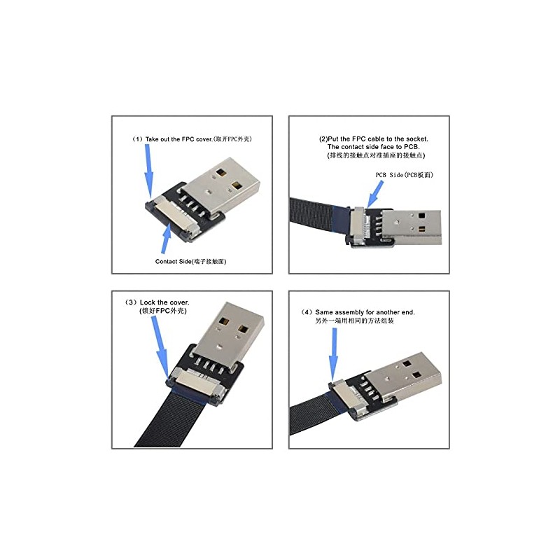 Cablecc Up Angled USB 2.0 Type-A Male to Micro USB