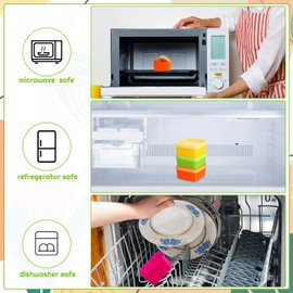 saerryor 15Pc Small Food Containers with Lids, 90ML Plastic Snack Pots Airtight Kitchen Food Container Set, Reusable Stackable Small Pots with Lids for Lunch, Snack, Freezer Safe(Square)