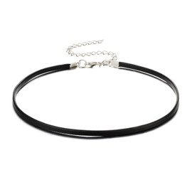 Famdecor Black Leather Choker Thin Black Choker Simple Black Chokers Dainty Black Choker Small Choker Thin Black Chokers for Women