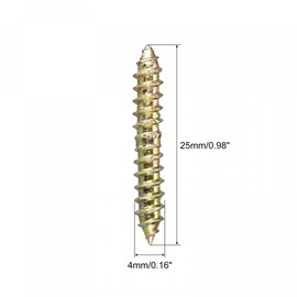 uxcell 4x11mm Hanger Bolts, 12pcs Double Ended Self-Tapping Thread Wood to Wood Dowel Screws for Wood Connecting