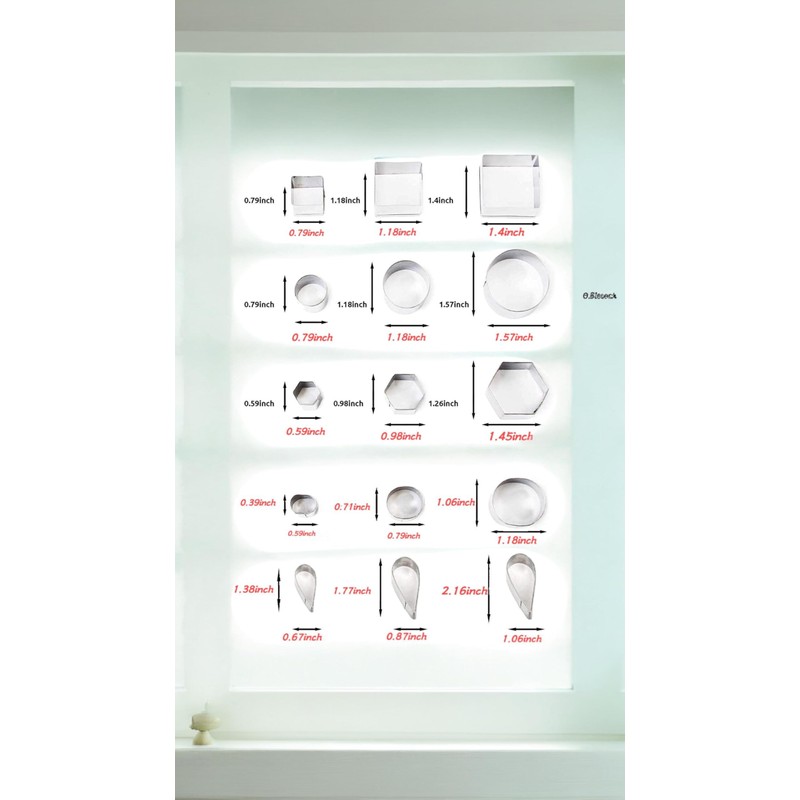 Honwor 30-Piece Mini Cookie Cutter Set - Stainless Steel Shapes