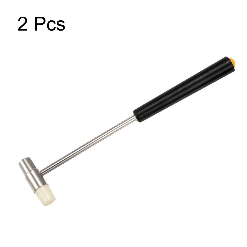 sourcing map 2pcs Double Face Small Plastic Metal Hammer 7"