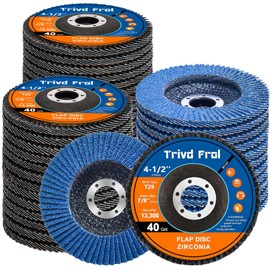 Flap Discs 4 1/2" for Angle Grinder - Trivd Frol 4 1/2 Flap Disc 40 Grit T29 Grinding Wheel, 7/8 Inch Zirconia Abrasive Angle Grinder Sanding Disc for Metal, Wood, Stainless Steel Finishing- 40 Pack