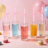 24 Reusable Crazy Drinking Straws for Kids Pink Bow Birthday