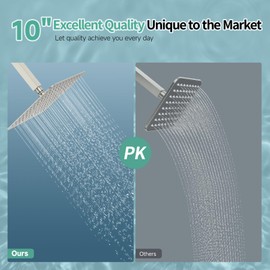 SR SUN RISE 10 Inch Rain Shower Head Brushed Nickel 304 Stainless Steel High Pressure Rainfall Showerhead Ultra Thin Water Saving