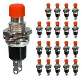 20pcs Red SPST momentary Miniature Push-Button switches (Normally Open Type) 1A 250V AC 2-pin PBS-110 (Red 20Pcs)