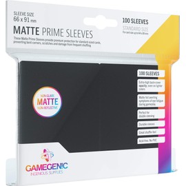 Gamegenic 100 Pack 66 x 91 mm Black Standard Size Matte Prime Sleeves (GG1030)
