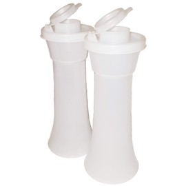Tupperware Classic Sheer Tall Hourglass Salt and Pepper Shakers Set