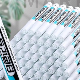 4 Pcs Oil-Based Markers Pen Long Nose Markers Quick-Drying Paint Pens White Markers Permanent Markers for Metal Glass Permanent Markers Oil-Based White Markers for Glass, Markers and Highlighters