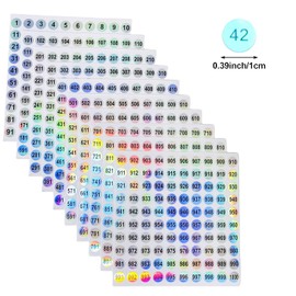 RIVEENY 20Sheets Number 1-1000 Waterproof Reflective Laser Number Stickers,Round Self Adhesive Stickers，Self-Adhesive Consecutively Numbered Labels for Storage/Organizing