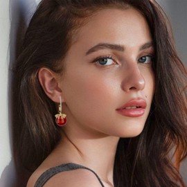 Pearl Bow Earrings Christmas Bow Earrings for Women Rhinestone Bow Earrings Red Pearl Drop Earrings Xmas Ball Earrings for Women New Year Christmas Gifts (Red Christmas earrings)