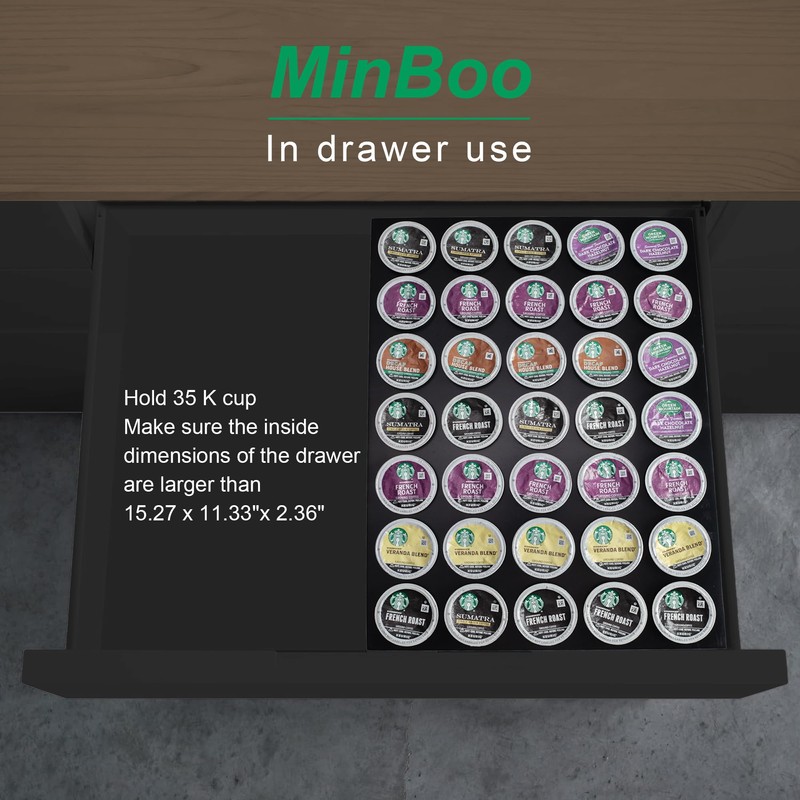 MinBoo BamBoo k cup holder Drawer or Countertop k cup