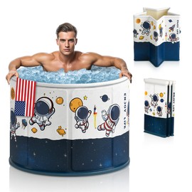 Zennest Foldable Portable Bathtub for Adults – 2-in-1 Hot & Cold Plunge, 105-Gal Large Capacity Collapsible Bathtub Adult, 6-layer Insulated Portable Soaking tub - Space-saving Design