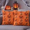 Halloween Throw Pillow Covers 18x18 Set of 2 Orange Pumpkin