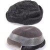 HAPPY&CC Toupee for Men Real Human Mens Hair Replacement System