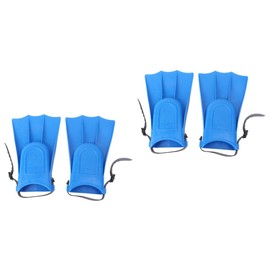 Kisangel 2pcs Swimming Fins Adjustable Diving Flippers Lightweight Snorkeling Training Fins for Learning Swim Blue