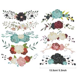 Woohome Flower Iron On Patches Flower Heat Transfer Patches, 22 PCS Iron on Sticker Heat Transfer Vinyl Patch Appliques for T-Shirt Jeans Backpacks Dress DIY Art Decoration