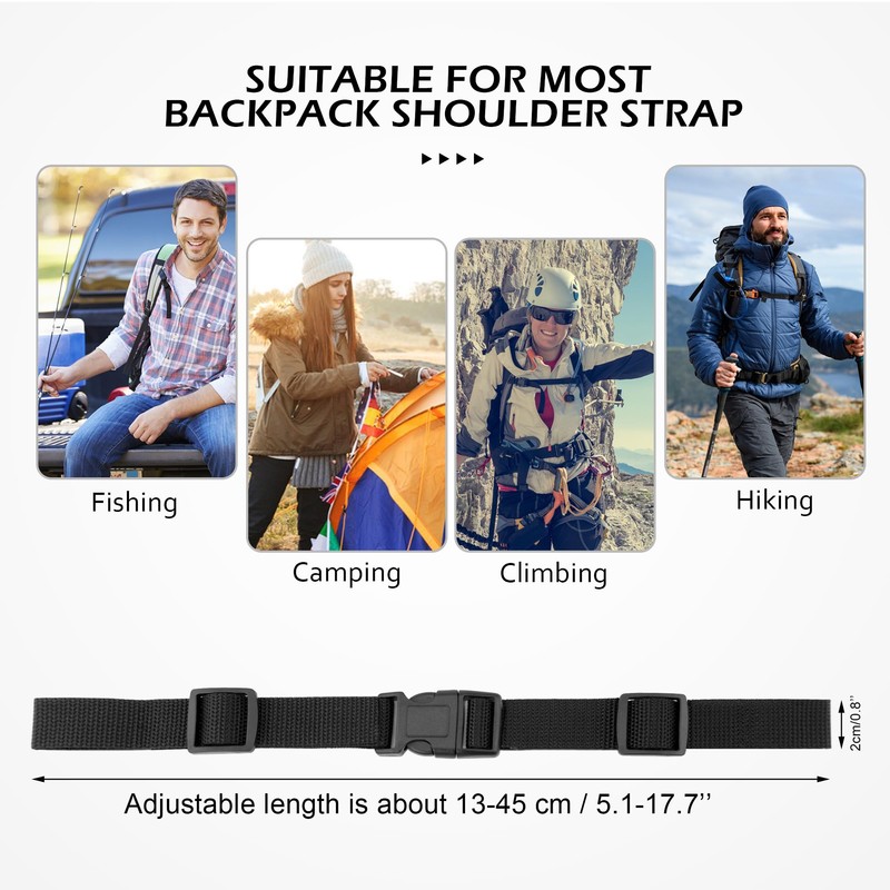 Deshionew Universal Backpack Chest Strap Adjustable Replacement Backpack Waist Strap