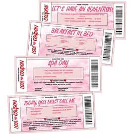 Love Voucher Cards for Him and Her - Romantic Gift for Birthdays, Anniversaries, Valentine's Day - 18 Unique Watercolor Themed Cards