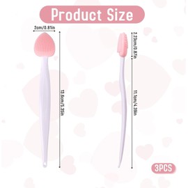 3Pcs Multicolor Lip Scrub Brush,Lip Exfoliator Brush,Silicone Lip Scrubber Exfoliator Tool, Double-Makeup Brushes and Tools,Sided Mini Silicone Brush Lip Lightening for Dark Lips,Remove Dead Skin