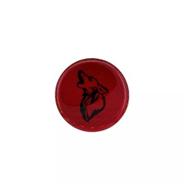 Coyote Badge Shop 2015+ Mustang Coyote Steering Wheel Badge - Red/Black Carbon Fiber