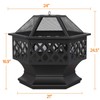 Yaheetech Fire Pit Fire Pits for Outside 24in Hex Shaped