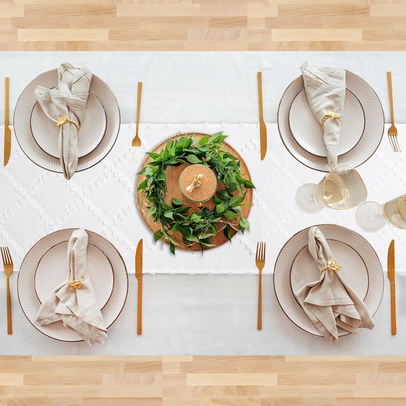 LLCUTESHOP White Table Runner, 33 x 183 cm 13 x
