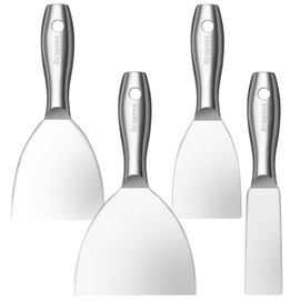 Grapnex 4 Pack Putty Knife Scraper,1.5",3",4",6" One Piece Premium Polished All-Stainless Steel Scraper Tool for Spreading Drywall Spackle & Mud, Taping, Scraping Paint