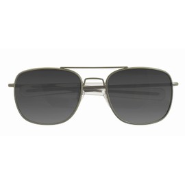 CAMPCO HUMVEE Pilot Sunglasses - Polarized Aviator Sunglasses Bayonette, 52mm, Olive Drab Frame, Gray Polarized Lens