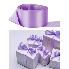 Lilac Satin Ribbon - 50mm Wide - 3 Meters - Many Colours - Buy 3 & Get 1 Free for Gifts Wrap, Sew, Party, Decorations, Events, Dress, Crafts, Bows, Car, Floral More
