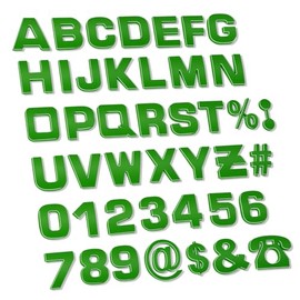 Lamoutor 43Pcs Large Size Car Emblem Letters Sticker DIY 3D Chrome Number Symbol Badge Decal（Green）