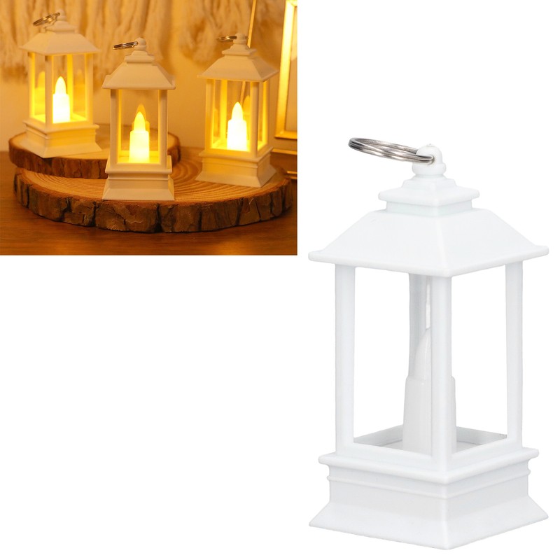 6PCS Ramadan Decorative Lights House Shape Plastic Wind Light Fireplace