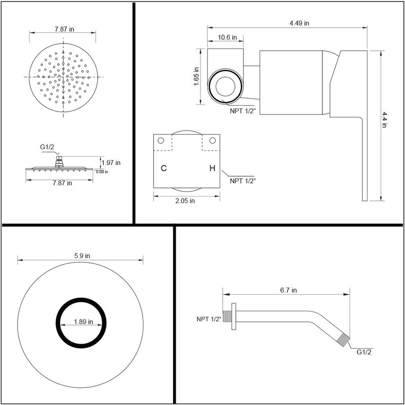 Matte Black Shower Faucet Set Bathroom Rainfall Mixer Shower System